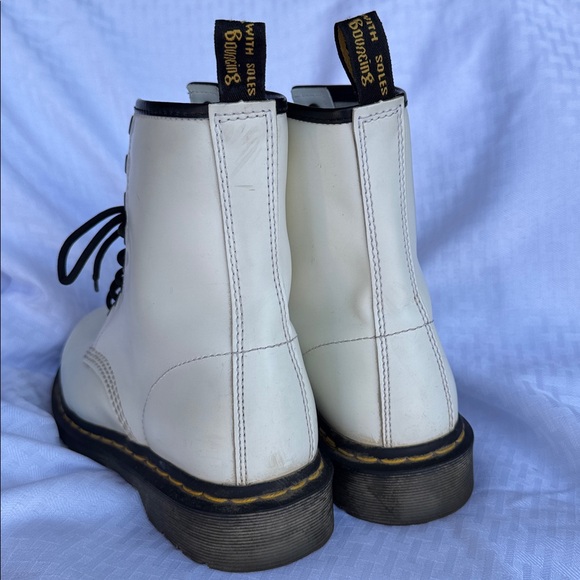 Dr. Martens White Leather Lace-Up Boots - Picture 3 of 3